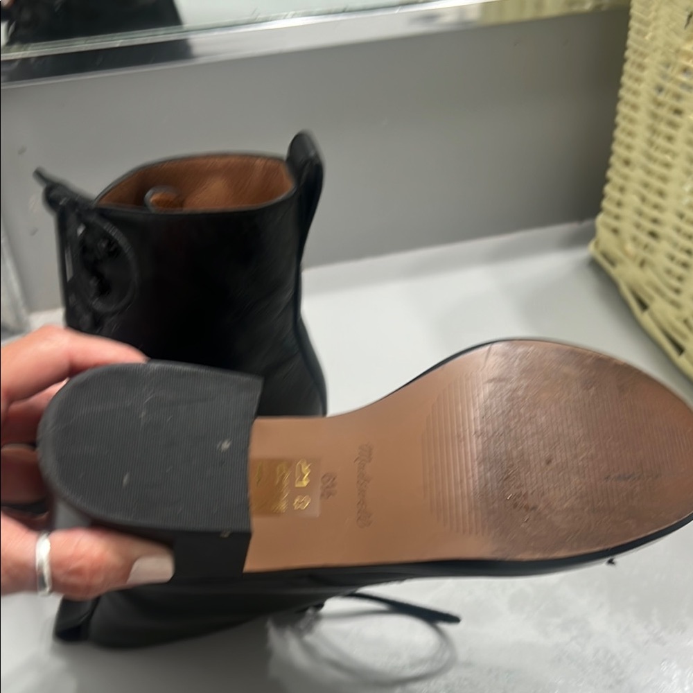 Madewell Black Leather Lace-Up Ankle Boots - Picture 4 of 5
